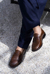 BROWN WIDE PENNY LOAFERS: A TIMELESS ELEGANCE