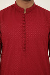 MURAAD - EMBROIDERED MAROON LURTA