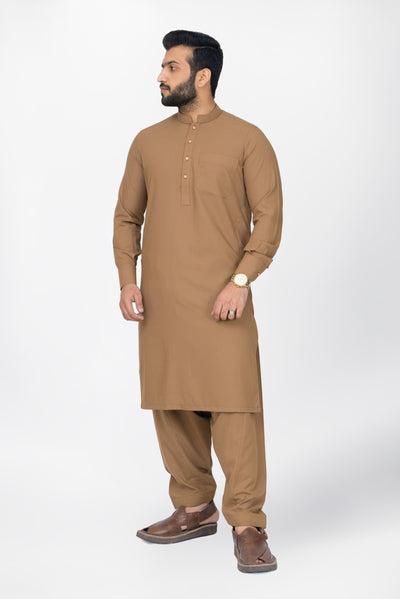 SUMMER SILK - TAN KAMEEZ SHALWAR