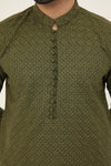 MURAAD - EMBROIDERED OLIVE KURTA