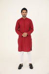 MURAAD - EMBROIDERED MAROON LURTA