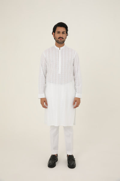 MURAAD - EMBROIDERED WHITE KURTA