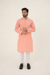 MURAAD - EMBROIDERED PEACH KURTA