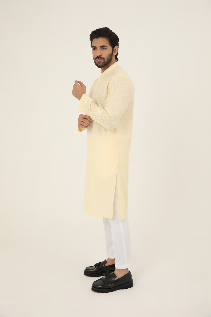 MURAAD- EMBROIDERED CREAM KURTA