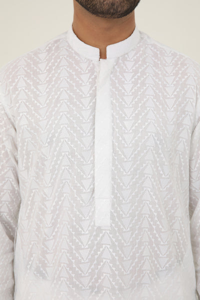 MURAAD - EMBROIDERED WHITE KURTA