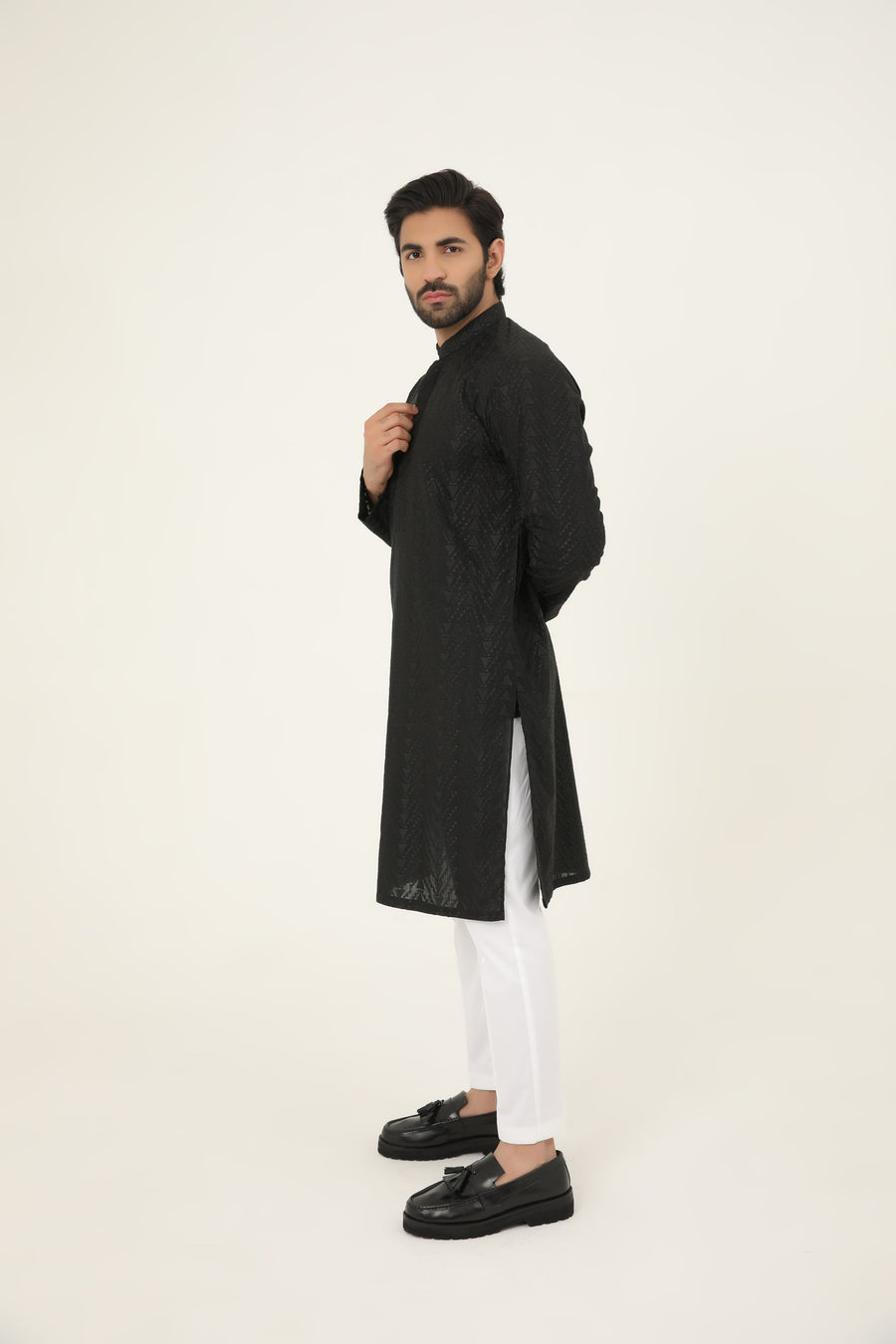 MURAAD - EMBROIDERED BLACK KURTA