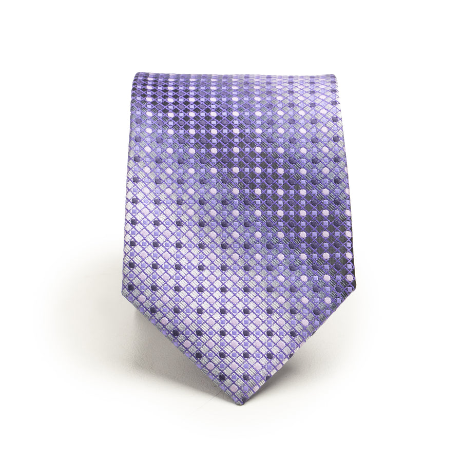 GEOMETRIC POLKA DOT PURPLE TIE