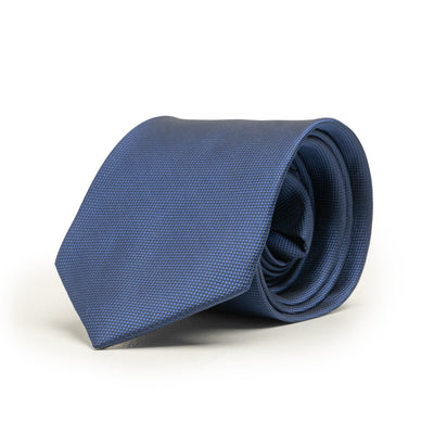 MICRO CHECK NAVY BLUE TIE