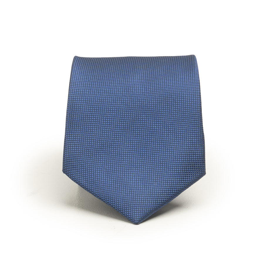 MICRO CHECK NAVY BLUE TIE