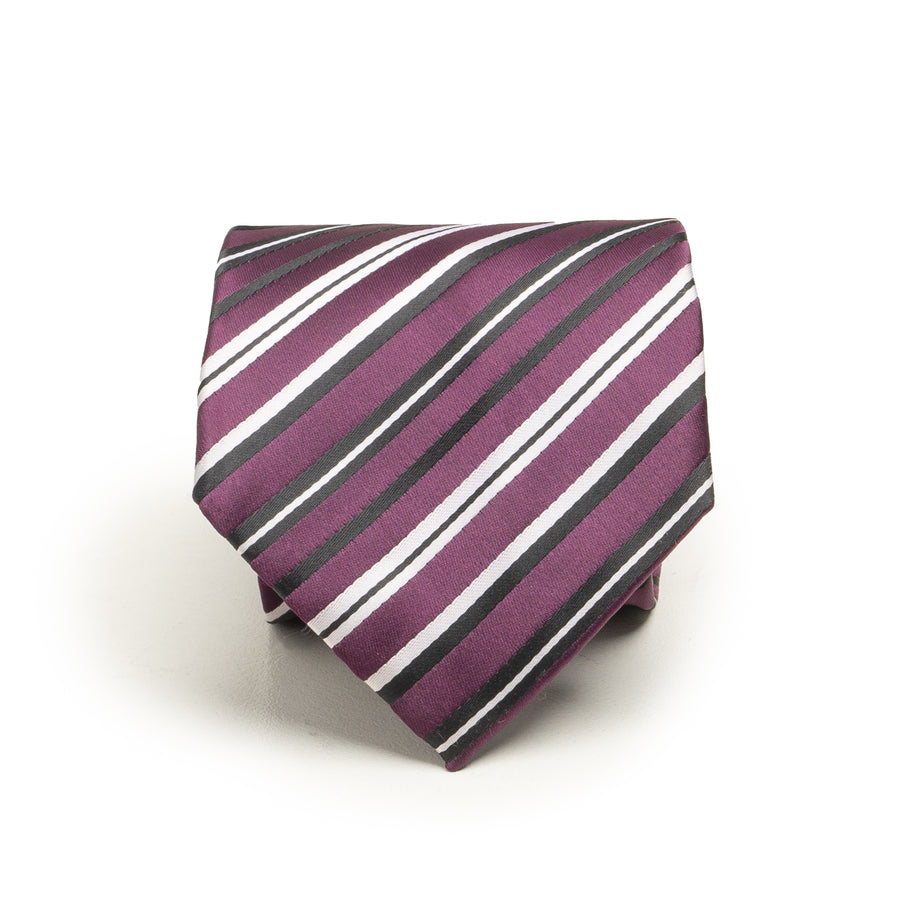 REGIMENTAL EGGPLANT TIE