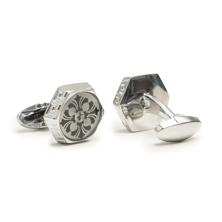 HEX SILVER CUFFLINK