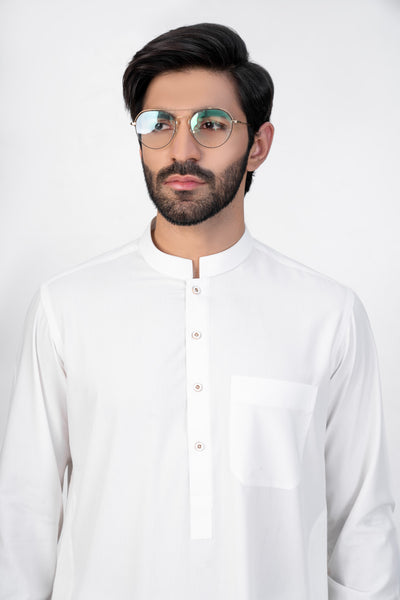 SUMMER SILK - WHITE KAMEEZ SHALWAR