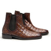 BROWN - QUILTED CHELSEA BOOTS