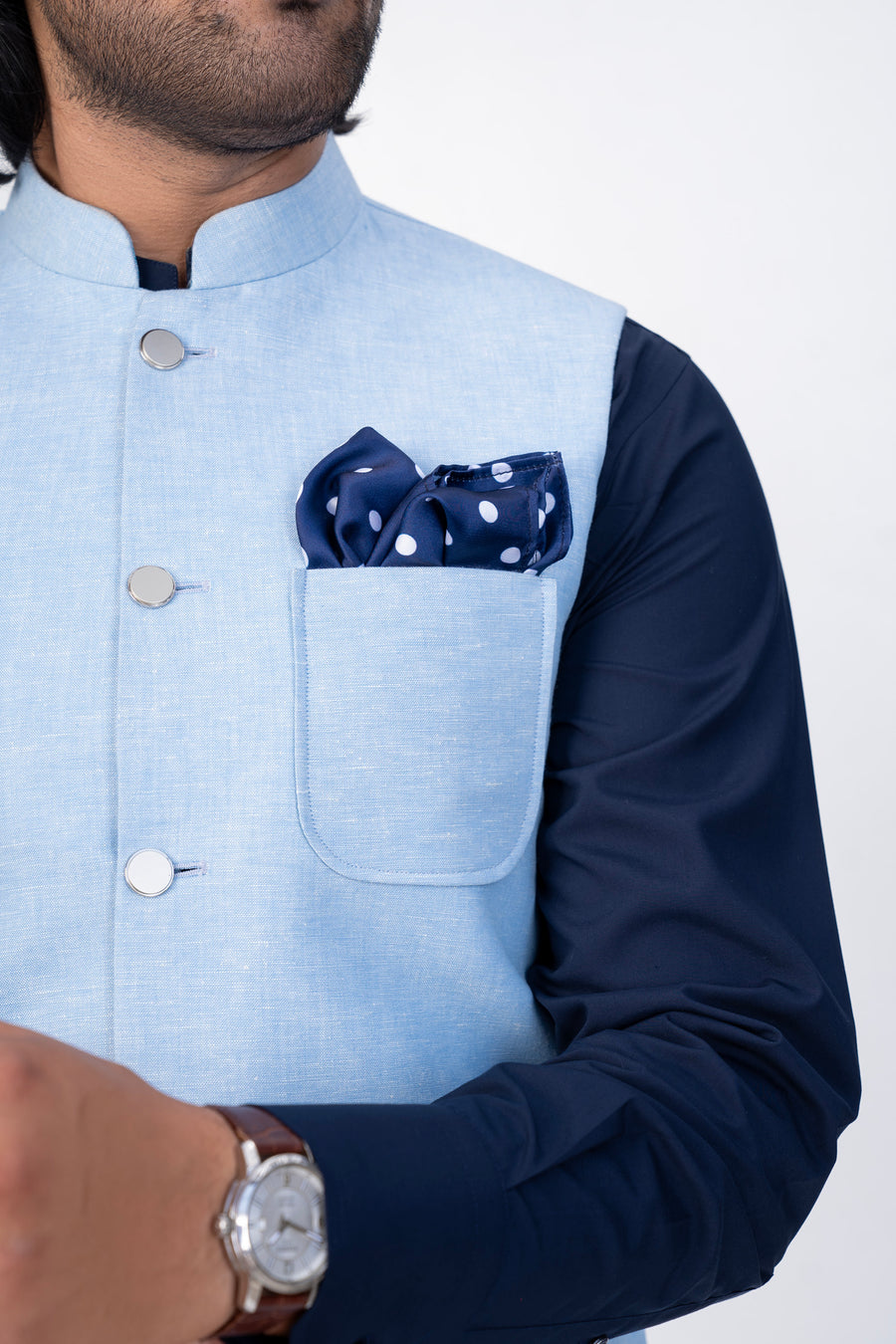 IQTIDAAR - SIERRA BLUE WAISTCOAT