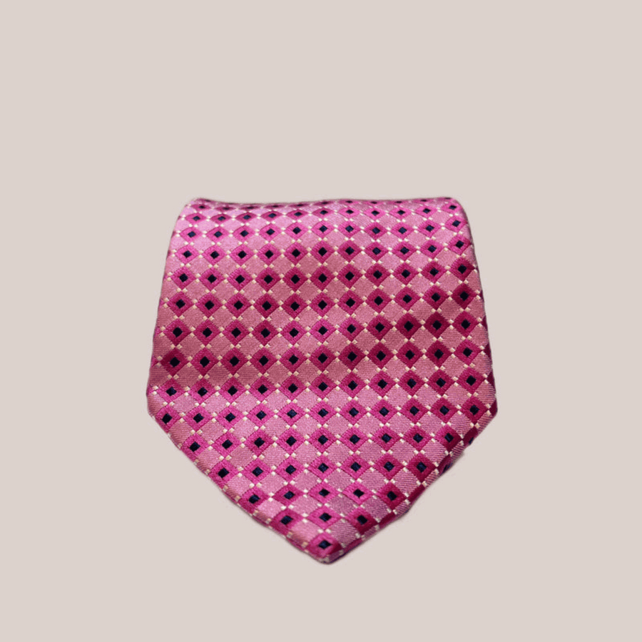 PINK TEXTURED SILK TIE