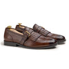 BROWN BROGUE SINGLE MONK LOAFERS