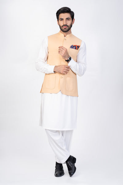 IQTIDAAR - CORAL PEACH WAISTCOAT