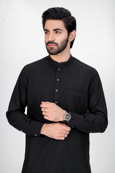 SUMMER SILK - BLACK KAMEEZ SHALWAR