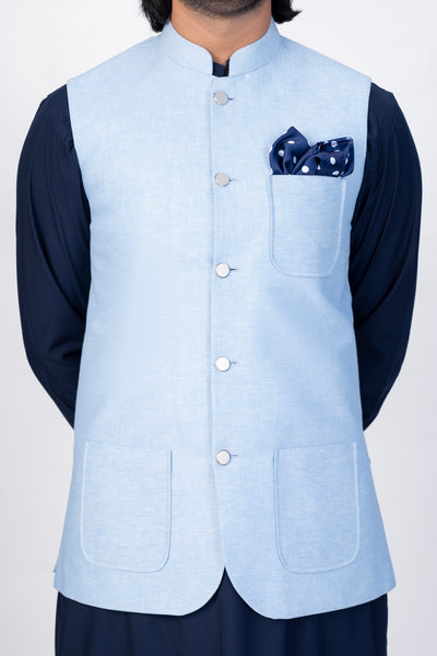 IQTIDAAR - SIERRA BLUE WAISTCOAT