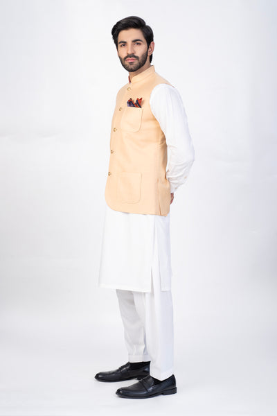 IQTIDAAR - CORAL PEACH WAISTCOAT