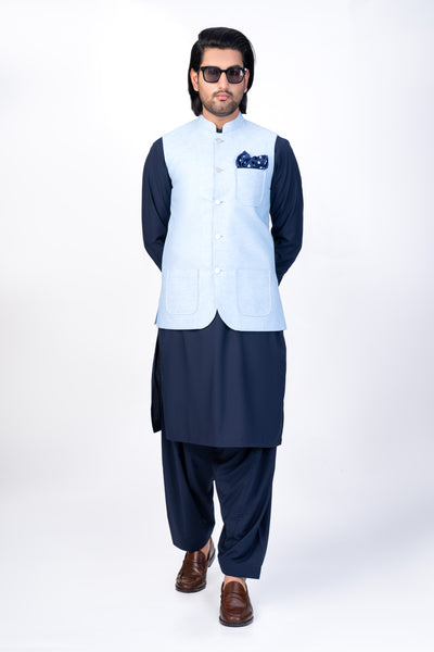 IQTIDAAR - SIERRA BLUE WAISTCOAT