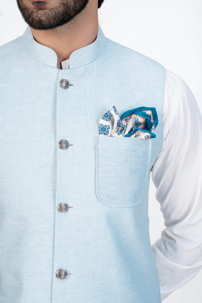 IQTIDAAR - SEA FOAM GREEN WAISTCOAT