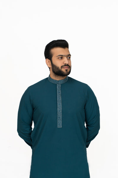 RISING STAR- GREEN KAMEEZ SHALWAR